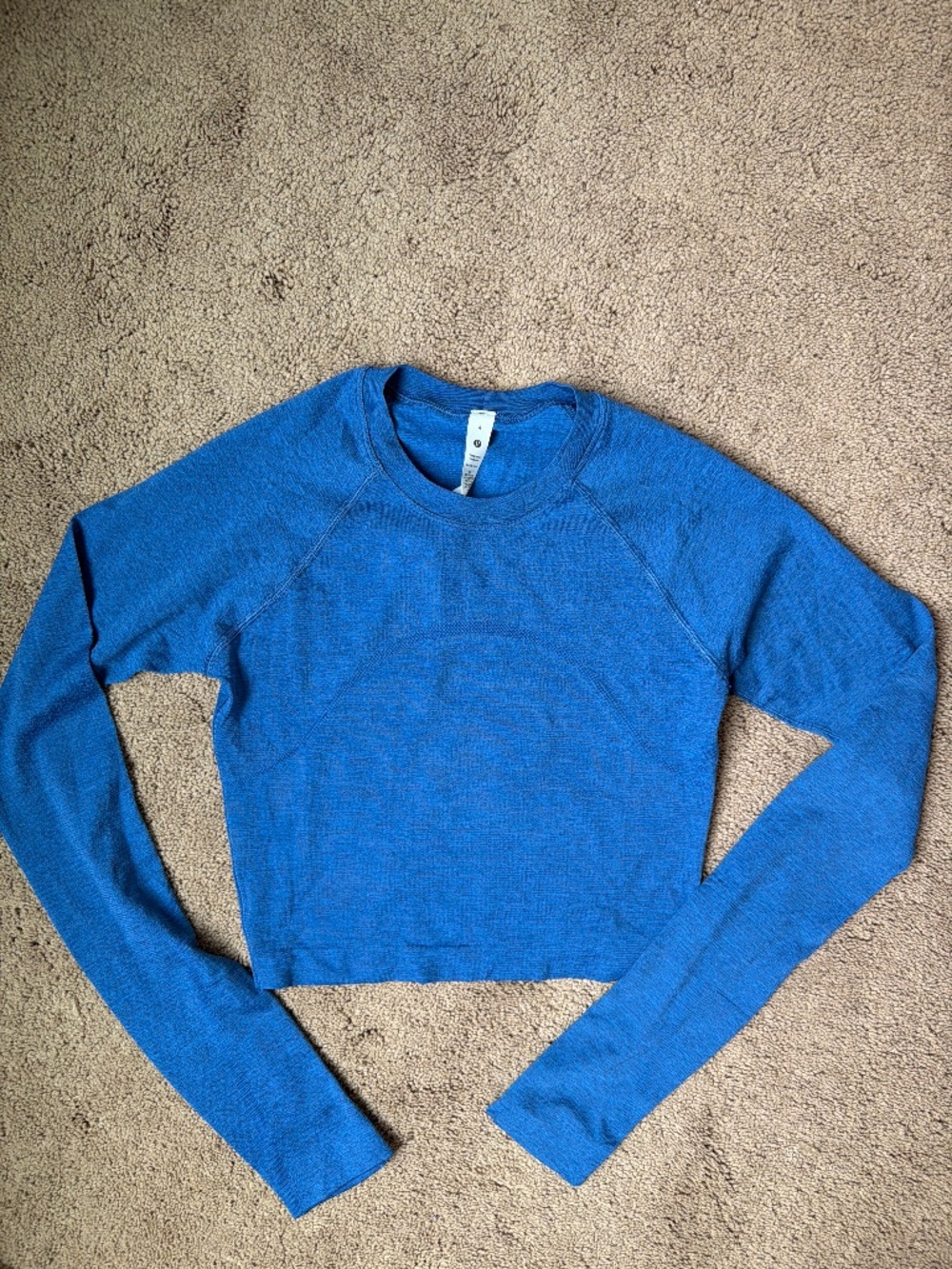 lululemon blue cropped swiftly long sleeve